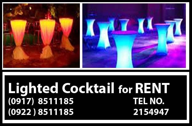 Lighted Cocktail Rent Hire Manila Philippines