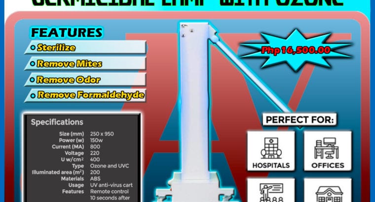 UVC GERMICIDAL 150W LAMP CART WITH OZONE