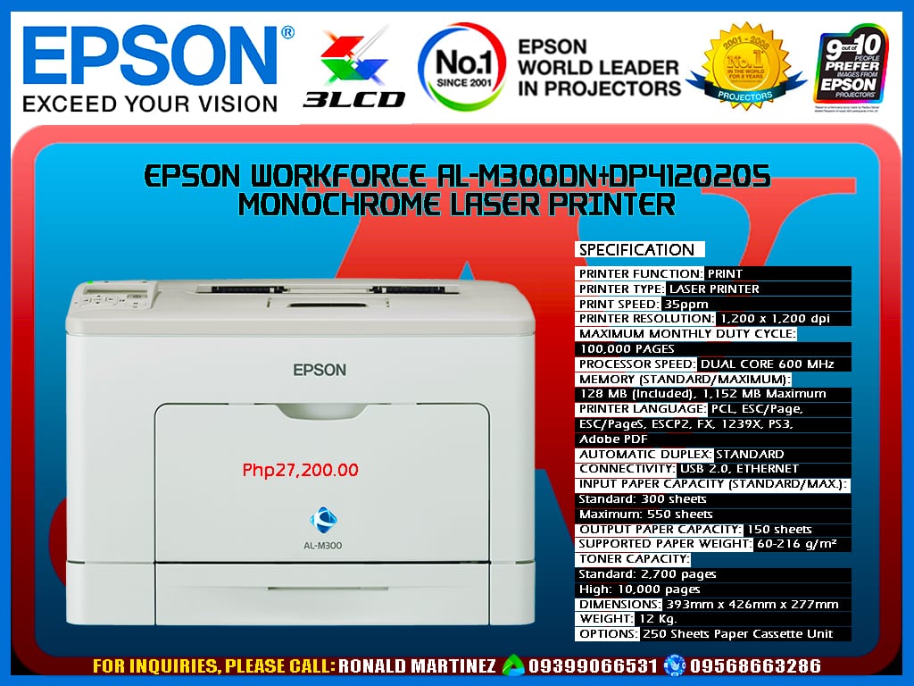 Printer EPSON WORKFORCE AL-M300DN MONOCHROME LASER