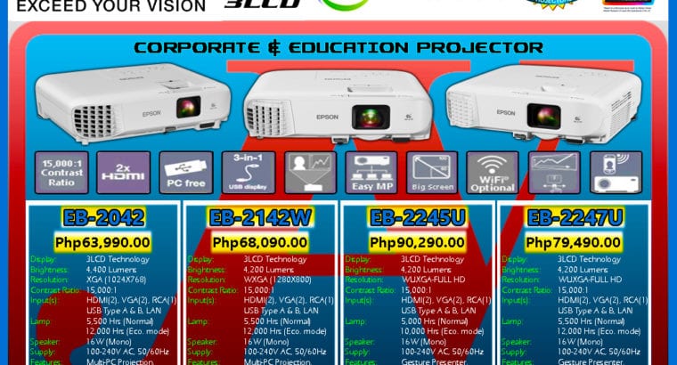 Epson EB-2042 4400 ANSI Lumens LCD Projector