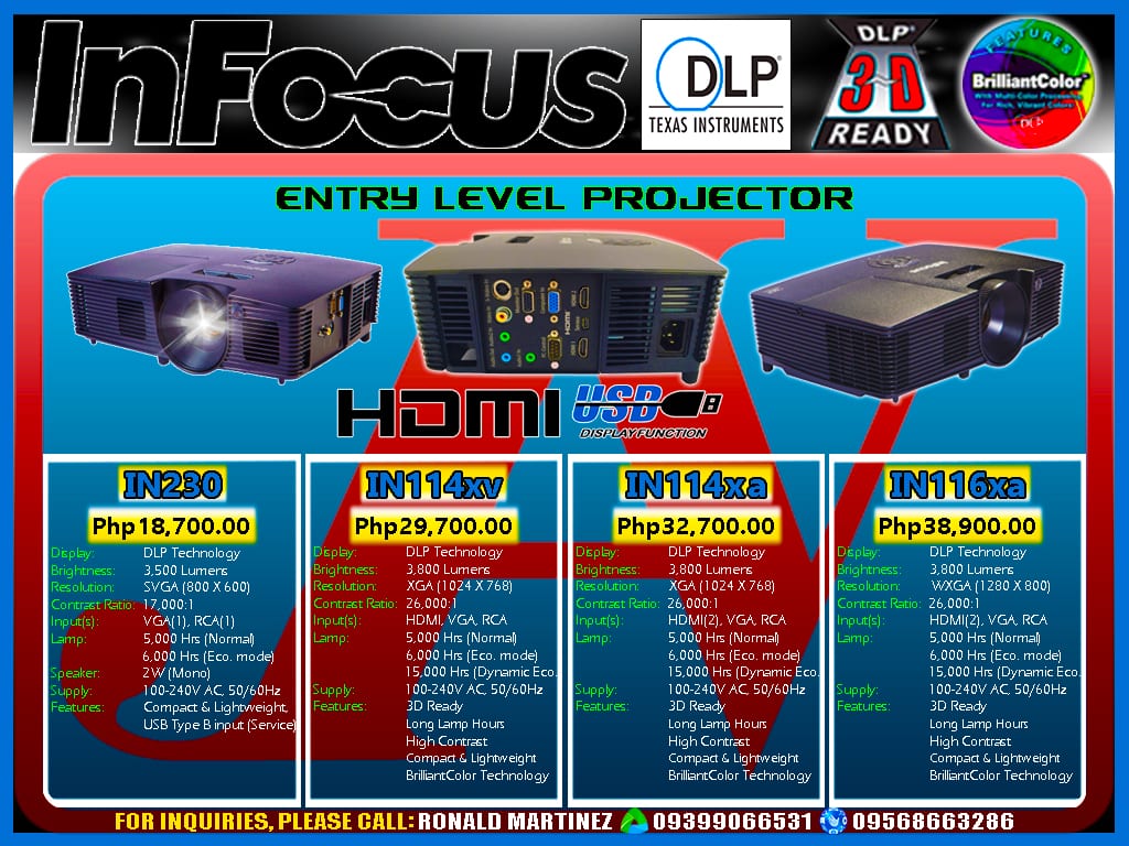 InFocus IN230 IN114xv IN114xa IN116xa 3500 3800 Lu