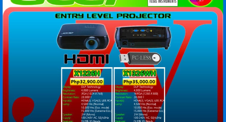 Projector ACER X1226H 4000 Lumens DLP Projector