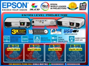 EPSON PROJECTOR EB-S41 3300 LUMENS LCD PROJECTOR
