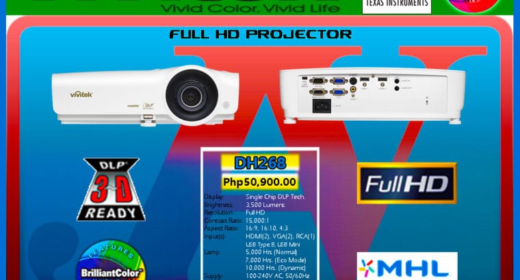 Projector Vivitek DH268 Full HD3D Ready 3500 ANSI