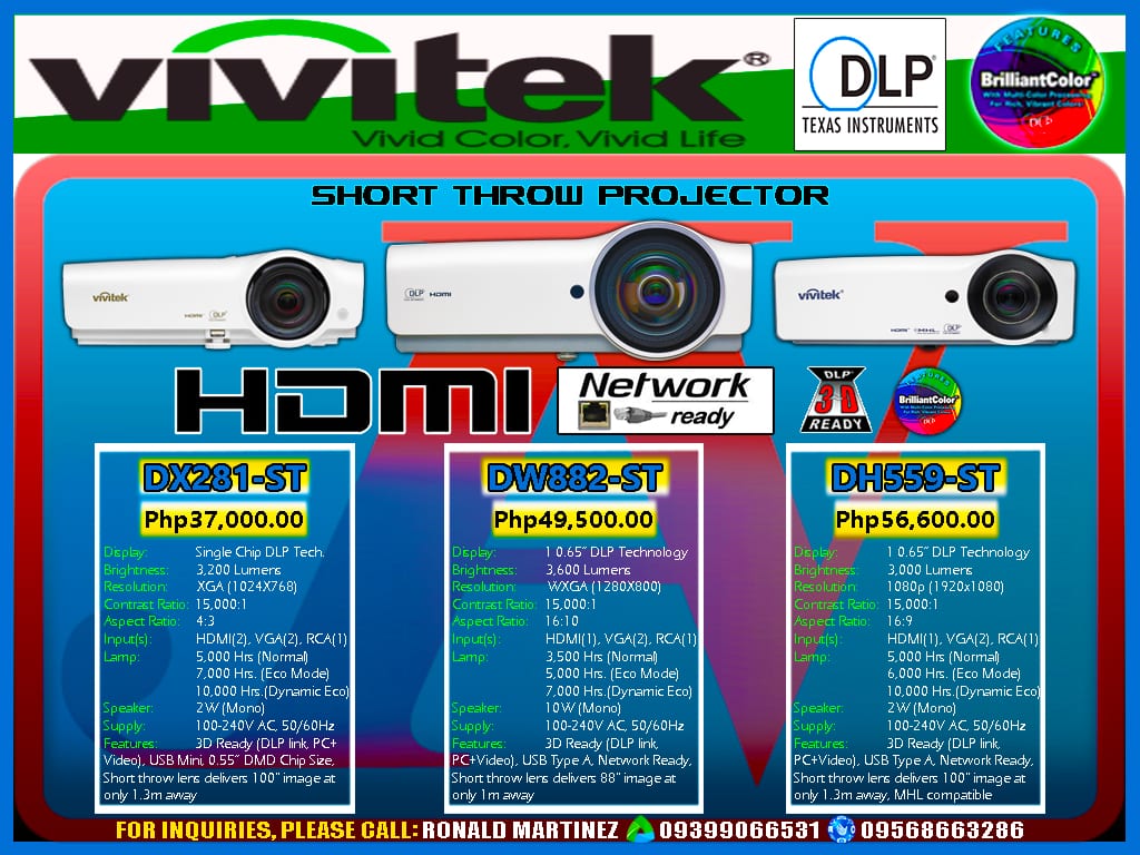 Projector Vivitek DX281-ST ShortThrow 3200 Lumens