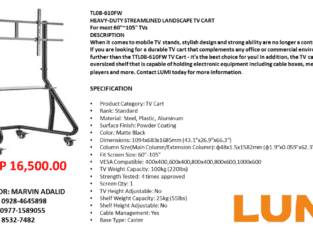Lumi TV Cart/Troller Heavy Duty