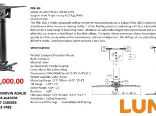 Lumi TV Bracket and Mount Ceiling Bracket Projecto