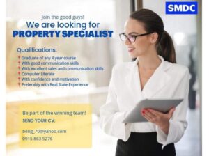 Looking For PROPERTY SPECIALIST To Join SMDC